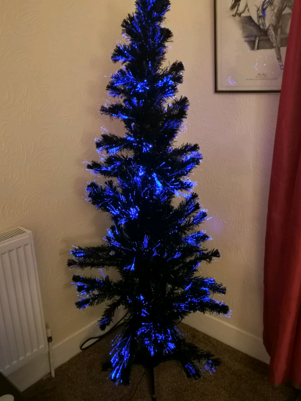 Multicoloured Fibre Optic Black Christmas Tree in Sheffield, South
