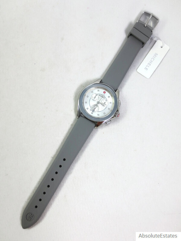 NEW Michele Cape Grey & Silver Stainless Ladies Watch MWW27E000030 NIB Box