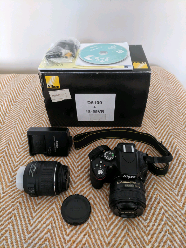Nikon D5100 DSLR & 2 lenses (50mm f/1.8G prime + 1855mm f/3.55.6G