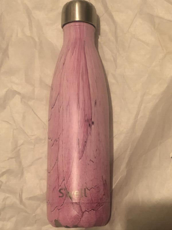 Swell S'well Vacuum Triple Insulated Stainless Steel Water Bottle 17oz Pink Wood