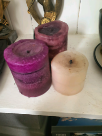 Set of 3 used candles.