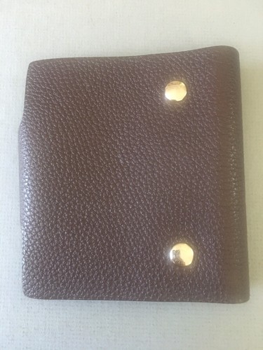 HERMES PARIS BROWN PEBBLE LEATHER ULYSSE JEAN PM AGENDA NOTEBOOK COVER W/ INSERT