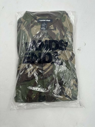 LANDS END 513428 MEN'S SIENNA BROWN CAMO FLAGSHIP FLANNEL LARGE | eBay