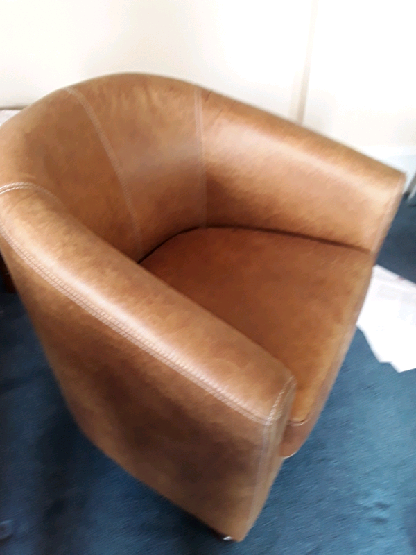 Tan leather tub chair in Aberdeen Gumtree