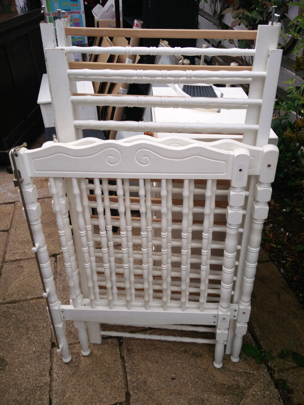 *FREE* vintage wooden cot hand painted white in Oxton, Merseyside