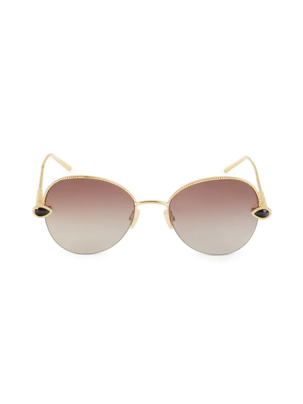 $1310 BOUCHERON ​56MM Round Gradient Lenses Gold Sunglasses  display picture 1