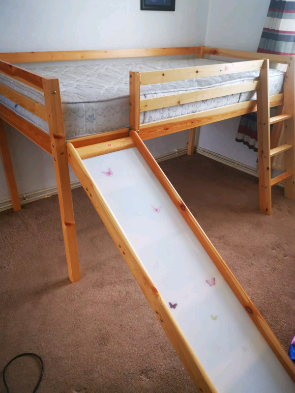 Mid sleeper bed with slide, prectically new. in StokeonTrent