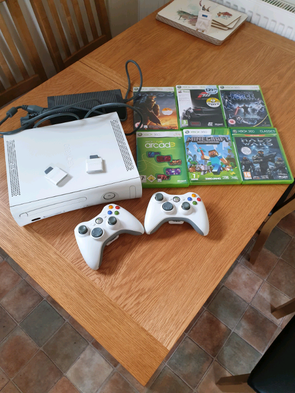 Xbox 360 2 Controllers 2 Memory Sticks and Games in Norwich, Norfolk