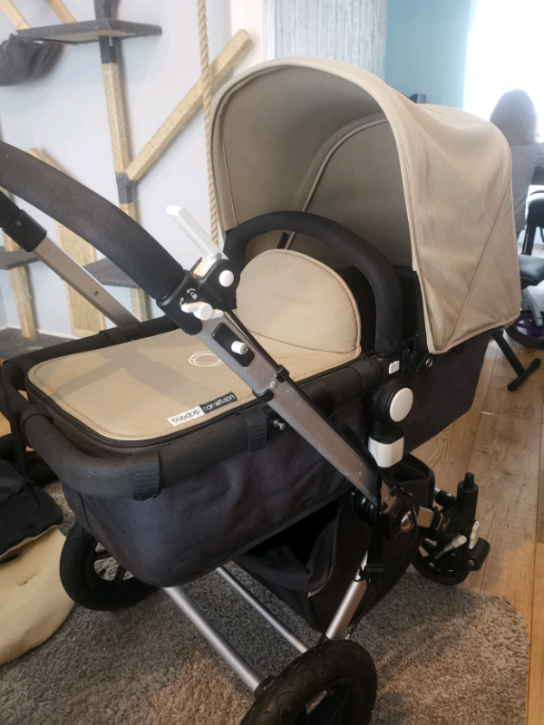 BUGABOO cameleon pram cream and black fabrics and summer hood in