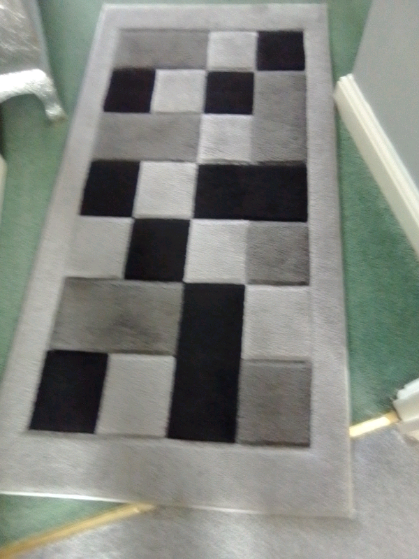 Grey checkerboard rug 120x60 Turkey in Newport Gumtree