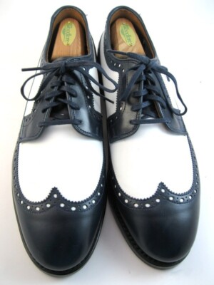 NEW Allen Edmonds ''WILLIAM'' Wingtip SPECTATOR Dress Shoe 9 D NAVY/WHITE(243N)