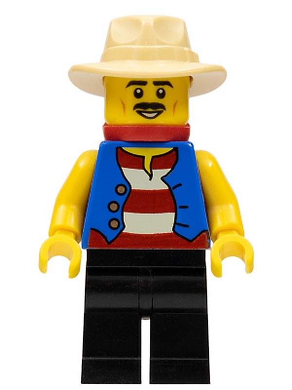 Gondolier, Red and White Striped Shirt and Blue Vest…