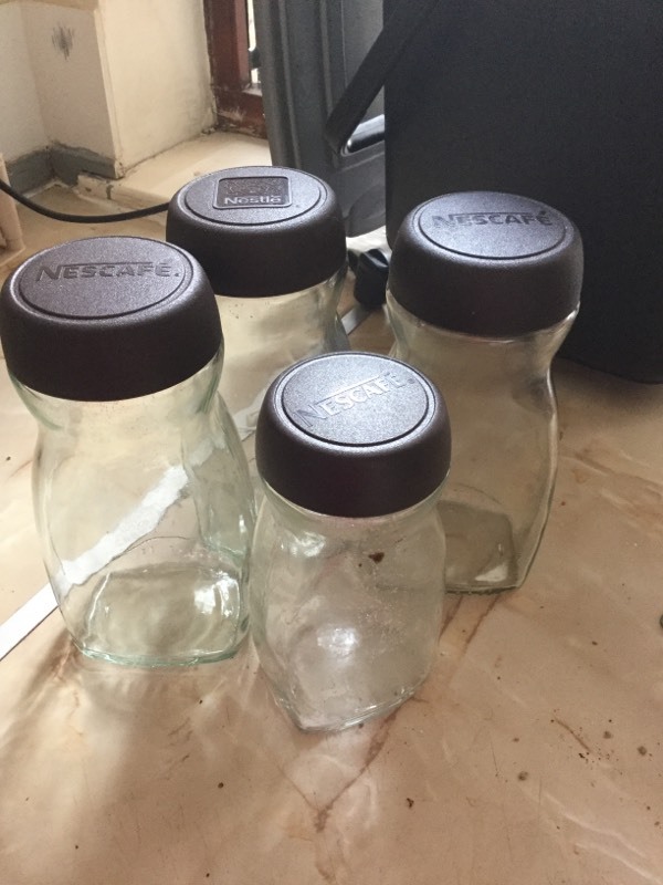 Free for uplift 3 large empty Nescafe jars and 1 medium empty Nescafe