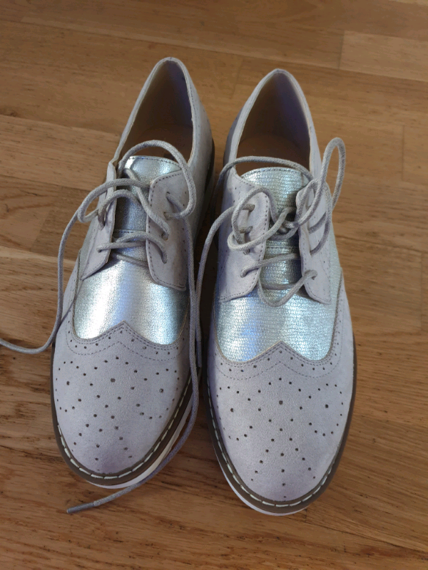 Primark silver brogue shoes size 7 | in Duns, Scottish Borders | Gumtree
