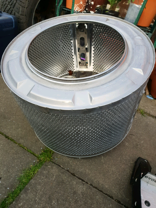large washing machine drum for BBQ or planter project. stainless steel