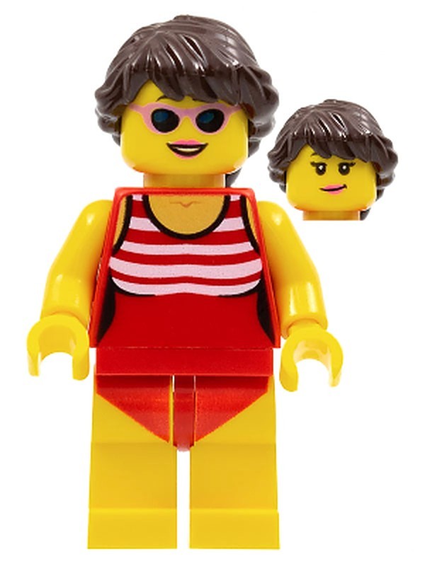 Beach Tourist Female with Red Bathing Suit – Town (twn336)