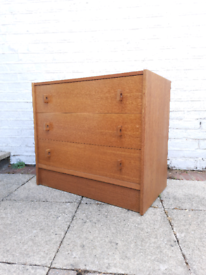 Stag Oak Chest Of Drawers Vintage Retro MCM Delivery Available 