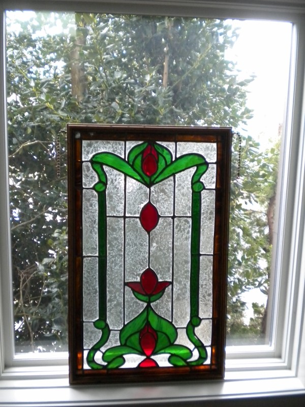 ANTIQUE STAINED-GLASS WINDOW