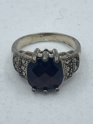 Estate Jewelry Ladies Smoky Quartz Filigree Ring 925 Sterling Silver Size 7