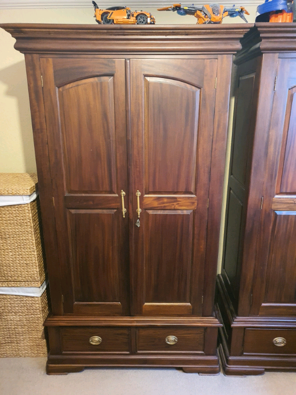 Two Solid Walnut Wardrobe with Drawers in South Croydon, London Gumtree