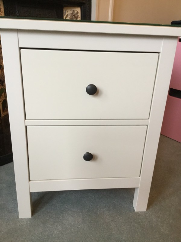 Ikea Hemnes 2 Drawer Chest White In Juniper Green