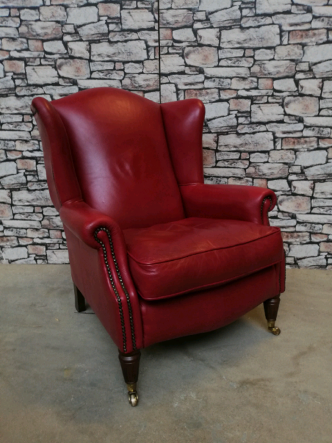 Red Leather Wingback Chair In Southside Glasgow Gumtree