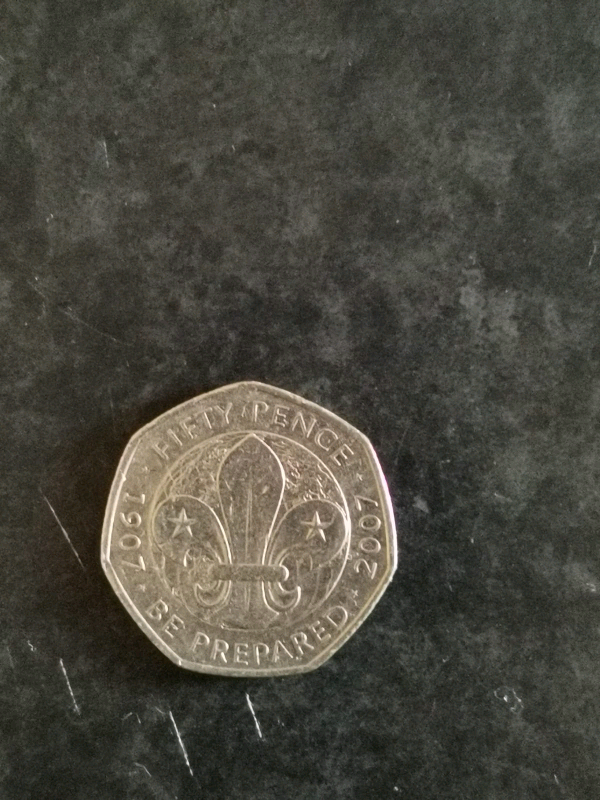 50p coin be prepared scout's 2007