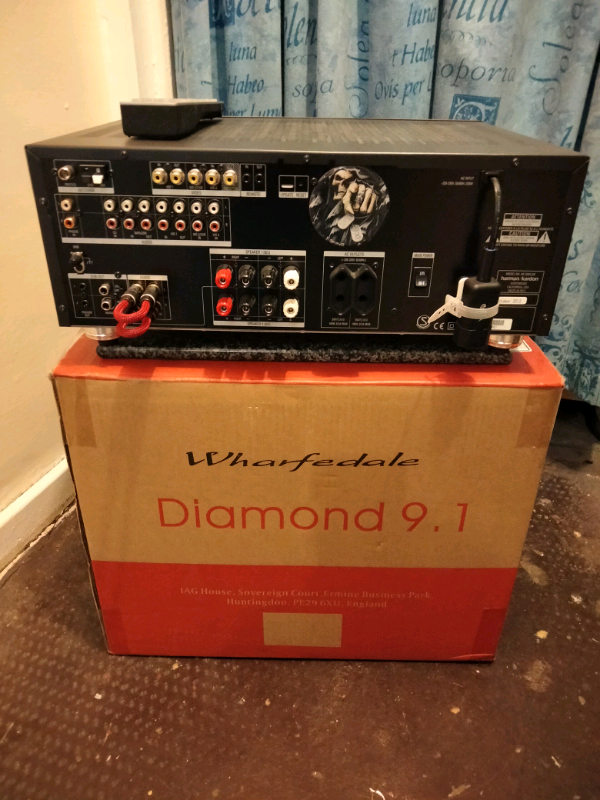 HARMAN/KARDON 3390 STEREO AMPLIFIER & WHARFEDALE DIAMOND 9.1 + CABLES