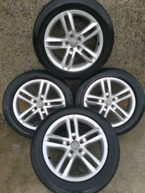 Set Of genuine 18" AUDI Q3 Alloys & Tyres VW SEAT SKODA 