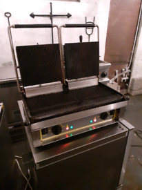 Stainless steel double panini grill