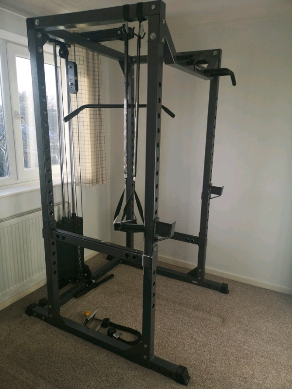 Bodymax cf475 Power rack with lat/low pulley and weight stack in