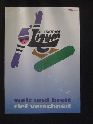 Travel Poster - Tirol Austria - Axamer Lizum - Has Been Folded - Signed ''Felger''