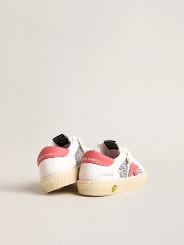 Pre-owned Golden Goose May Red/silver Sparkle Sneakers Brand 39eu
