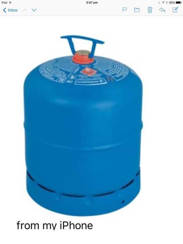 Camping Gaz 907 (2.75kg/6lb) refill butane bottle empty at present. in Menston, West