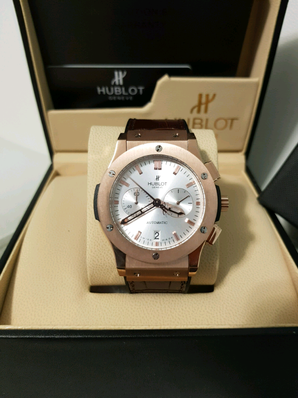 HUBLOT BIG BANG SILVER FACE BROWN LEATHER STRAP in Westminster