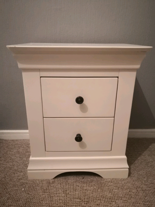 Solid oak white (ivory) bedside tables x 2 in Orrell, Manchester