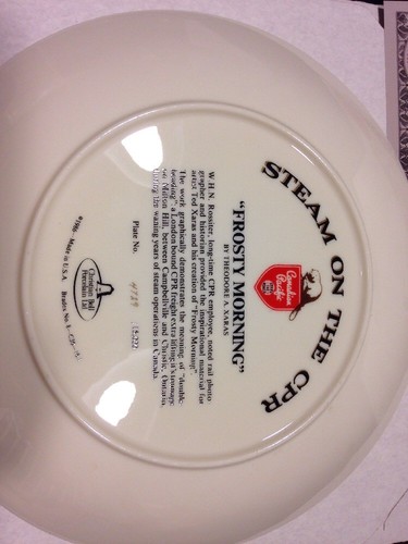 Steam on the CPR limited edition collector plate 4729/15000 Frosty Morning