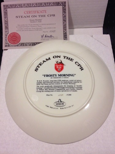 Steam on the CPR limited edition collector plate 4729/15000 Frosty Morning