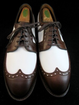 NEW Allen Edmonds ''WILLIAM'' Wingtip SPECTATOR Dress Shoe 9 D Chili/WHITE(367N)