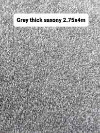 Grey Saxony carpet 2.75x4m PLUS FREE UNDERLAY 
