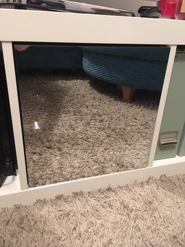 Ikea expedit/kallax grey insert with mirror door in West Hampstead