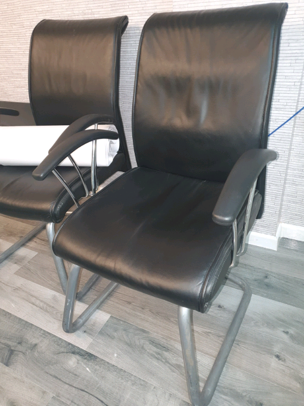 Black Leather Office Guest Chairs in Plaistow, London Gumtree
