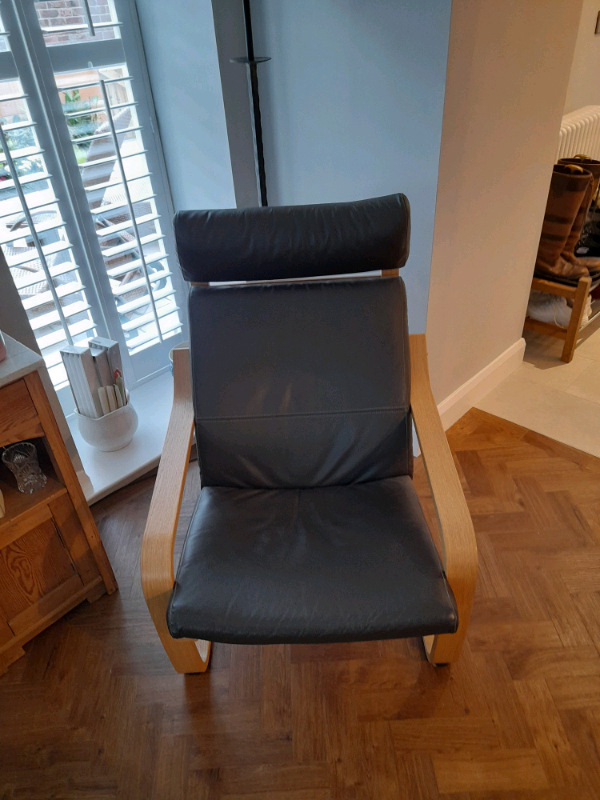 IKEA POANG chair. Brown leather 68cm x 82 cm x 100cm | in Gosforth