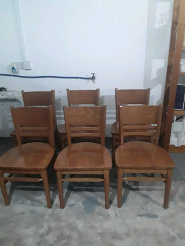 NOW REDUCED Very sturdy and we'll built pine wood dining table chairs