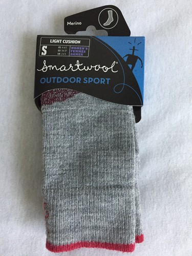 Smartwool Women's Outdoor Sport Light Crew Performance Socks Gray Small Merino