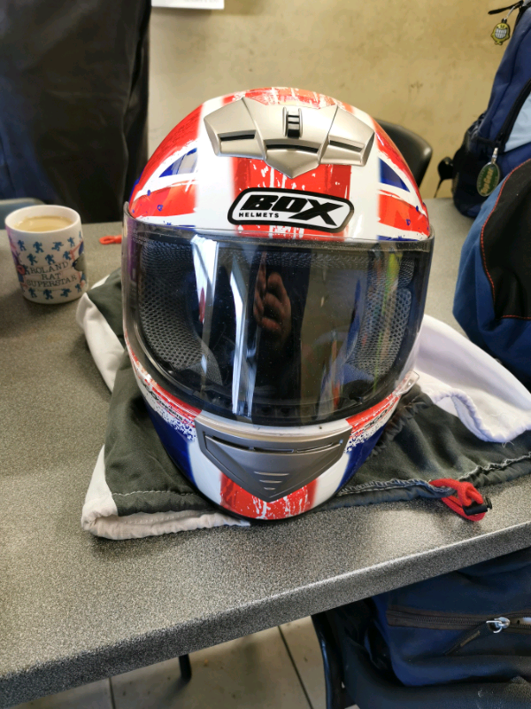 Box helmet small motorcycle helmet Union jack | in Rugby, Warwickshire