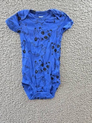 Carter's Short-Sleeve Printed Bodysuits Unisex Baby 9 Months Blue Snap Closure