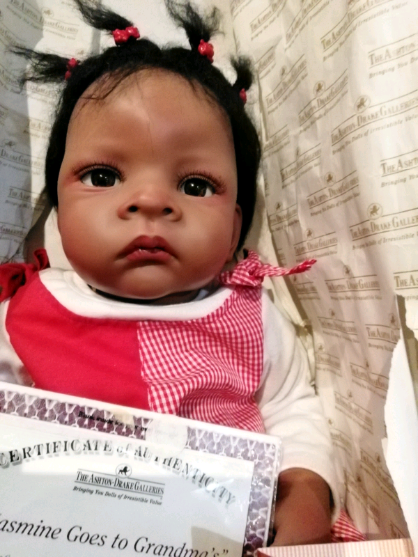 Ashton Drake reborn baby doll "Jasmine goes to Grandma's" as new in