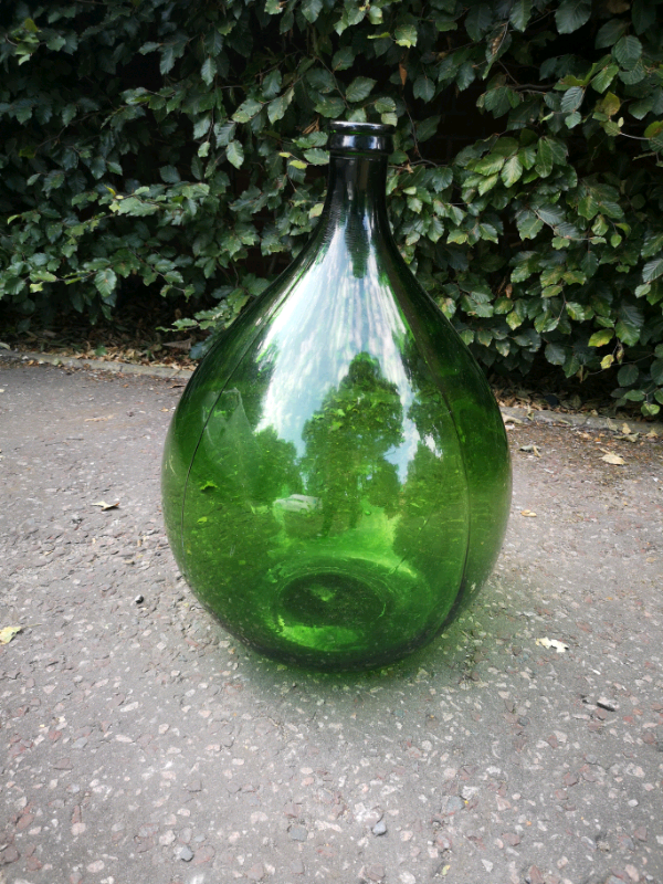 Large Vintage Green Glass Carboy Demijohn Wine Bottle Terrarium in
