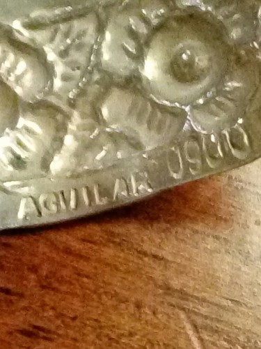 Old Mexico  Coin Silver Flower Cuff Bracelet Signed